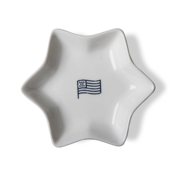 Picture of flag star shape dish small - blue, multi