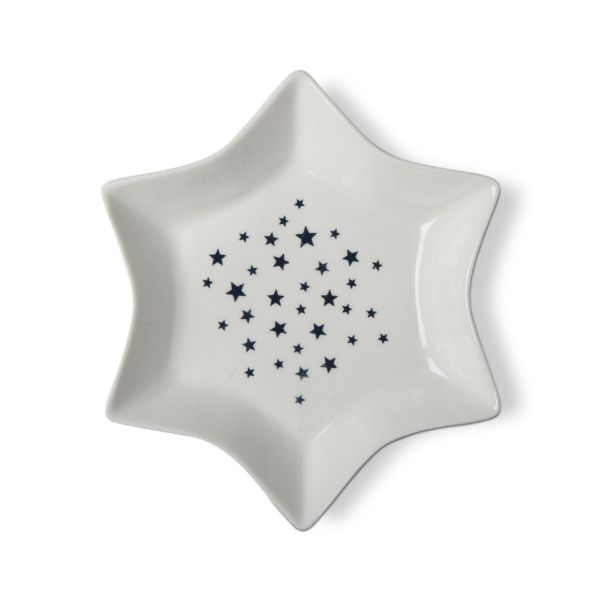 Picture of stars shape dish large - blue