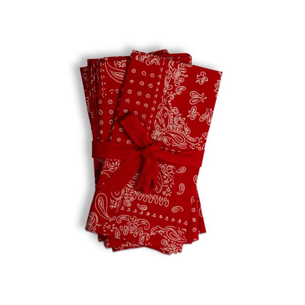 Picture of bandana napkin set of 4 - Red