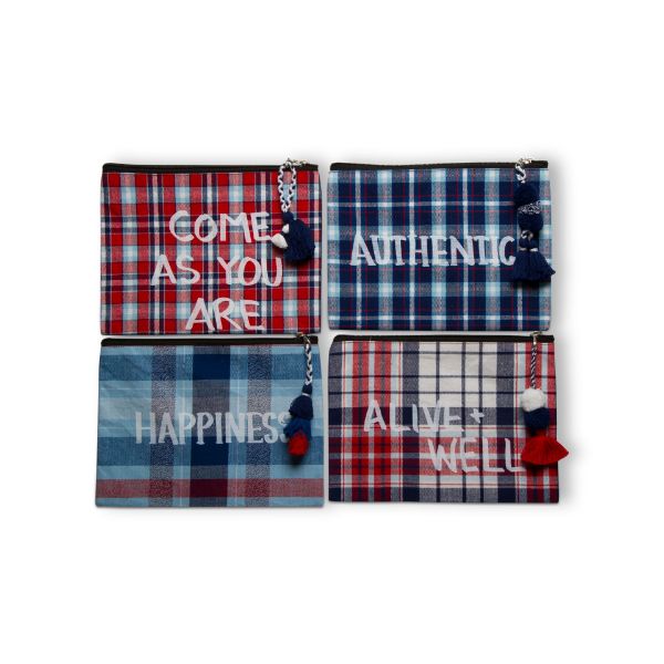 Picture of jessie plaids zip pouch assortment of 4 - multi