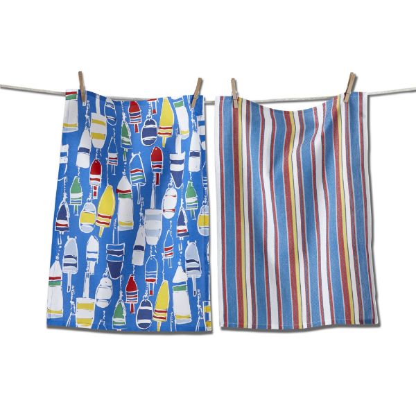 Picture of oh buoy! dishtowel set of 2 - blue, multi
