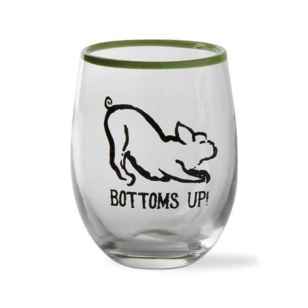 Picture of bottoms up stemless wine glass - Green