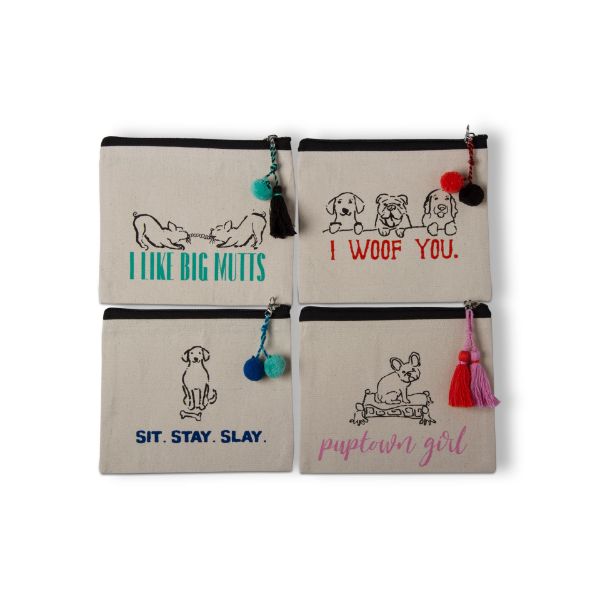 Picture of dog zip pouch assortment of 4 - Natural