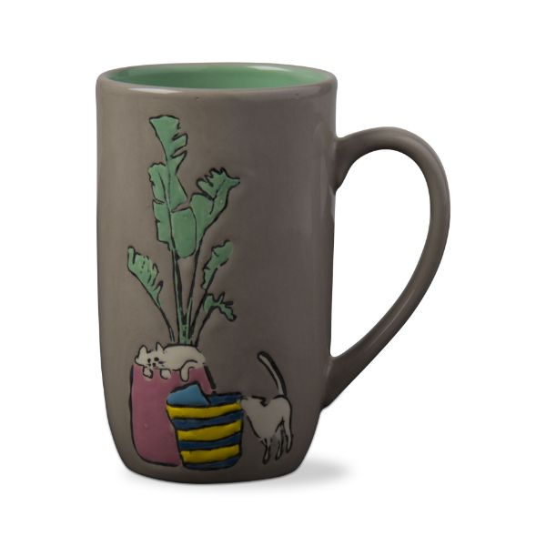Picture of cats and plants tall mug - Multi