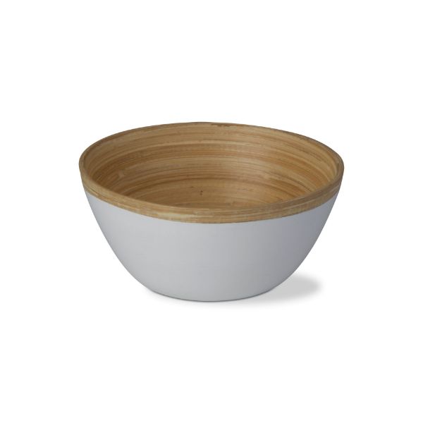 Picture of bamboo lacquer serving bowl small - White