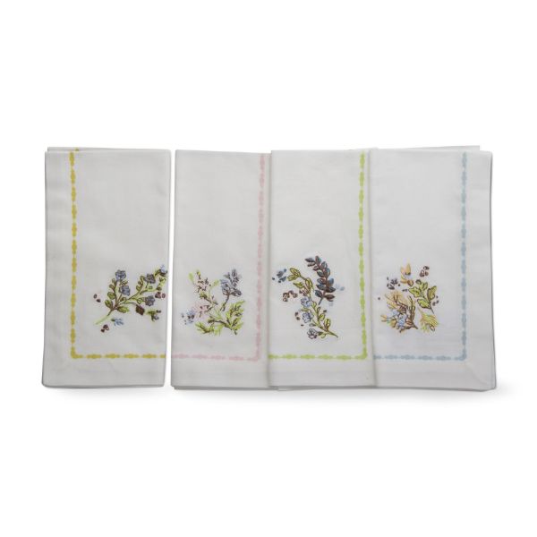 Picture of meadow embroidered napkin set of 4 - multi
