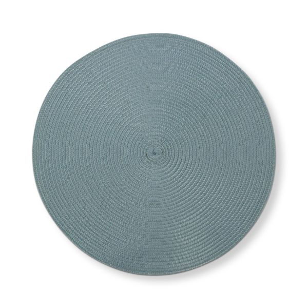 Picture of round woven placemat set of 4 - Light Blue
