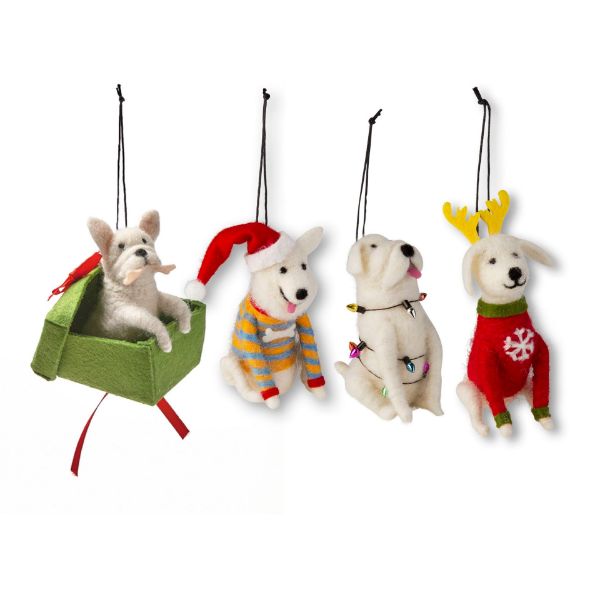 Picture of dog ornaments assortment of 4 - multi