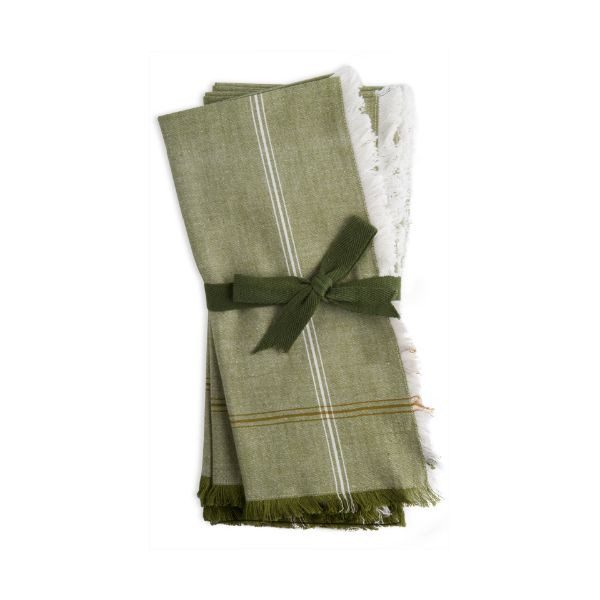 Picture of border stripe napkin set of 3  - green