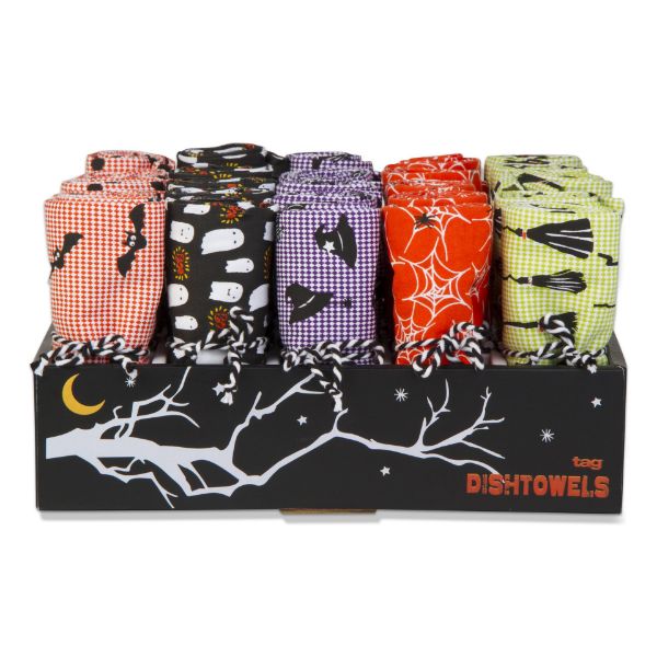 Picture of happy halloween dishtowel assortment of 25 and cdu - multi