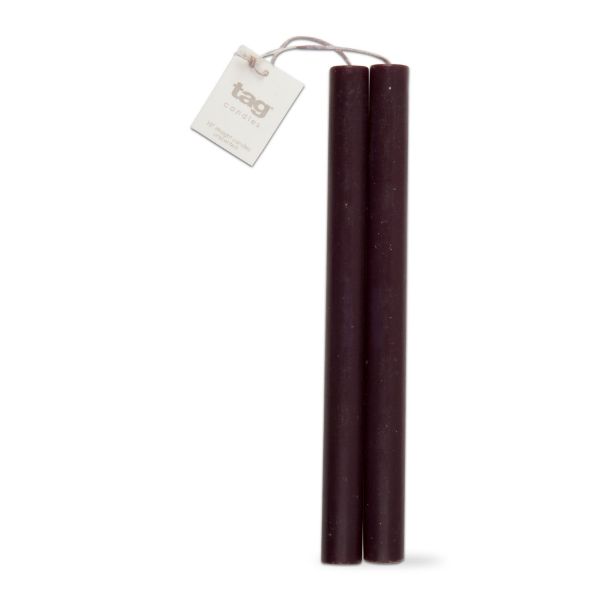Picture of 10 inch straight candle set of 2 - black