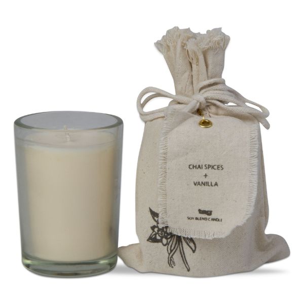Picture of mood chai spices and vanilla soy blend candle - ivory