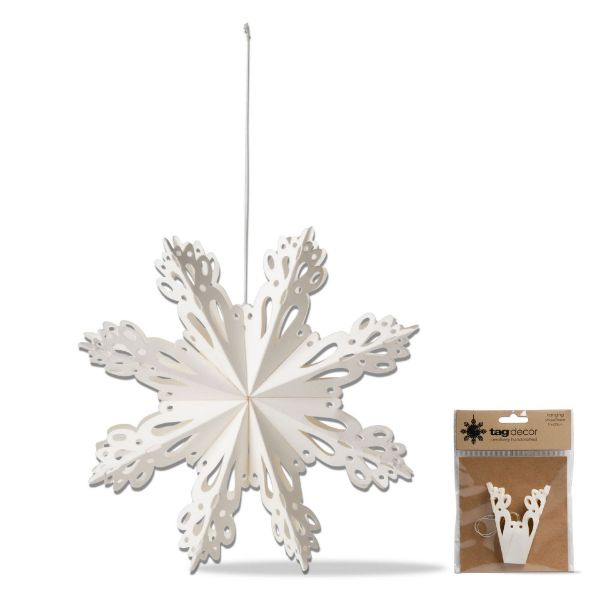 Picture of 18 inch snowbird snowflake hanging decor - white