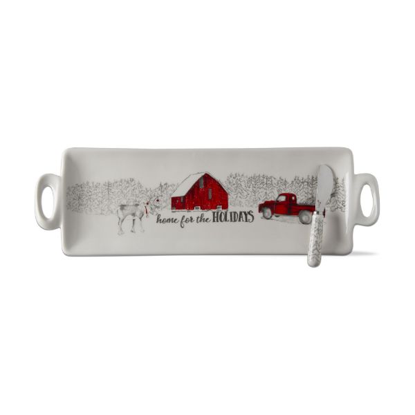 Picture of holidays platter and spreader set - multi