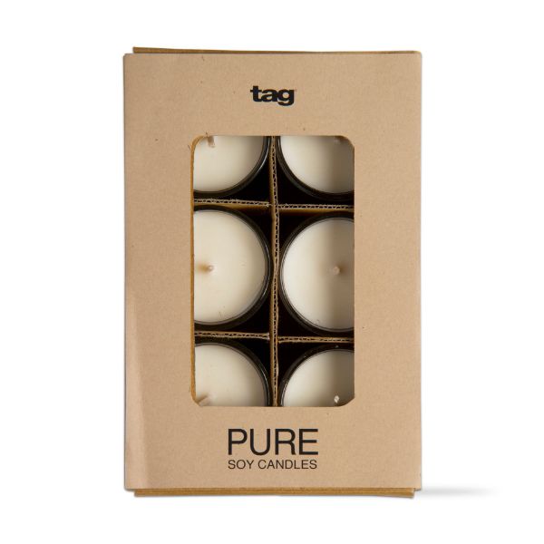 Picture of pure soy candle votives set of 6 - ivory