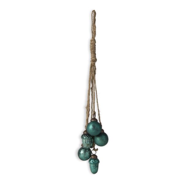 Picture of antique glass and jute cluster - emerald
