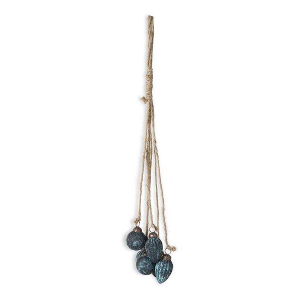 Picture of antique glass and jute cluster - blue