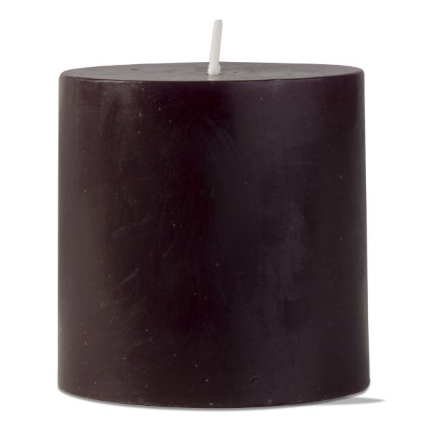 Picture of 3x3 tag color pillar color candle - black