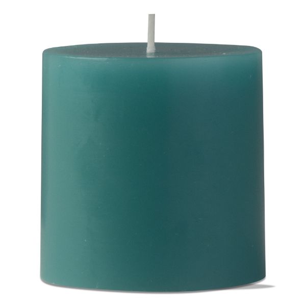 Picture of 3x3 tag color pillar color candle - turquoise