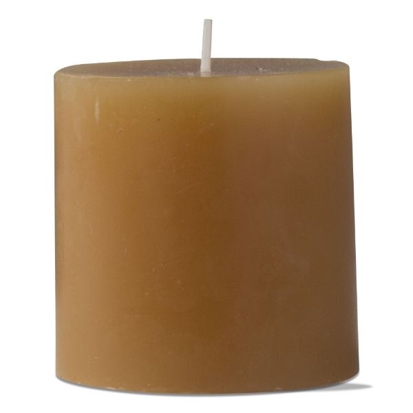 Picture of 3x3 tag color pillar color candle - honey