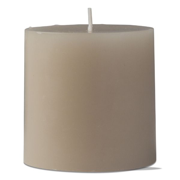 Picture of 3x3 tag color pillar color candle - linen