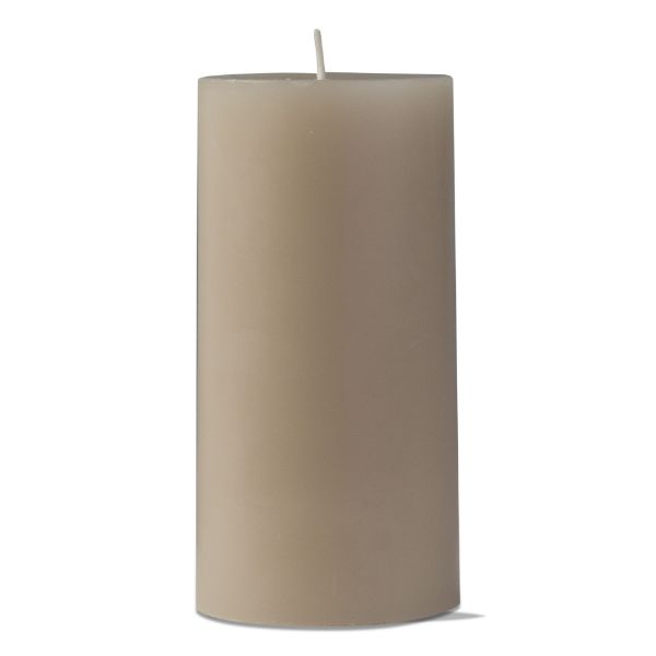 Picture of 3x6 tag color pillar color candle  - linen
