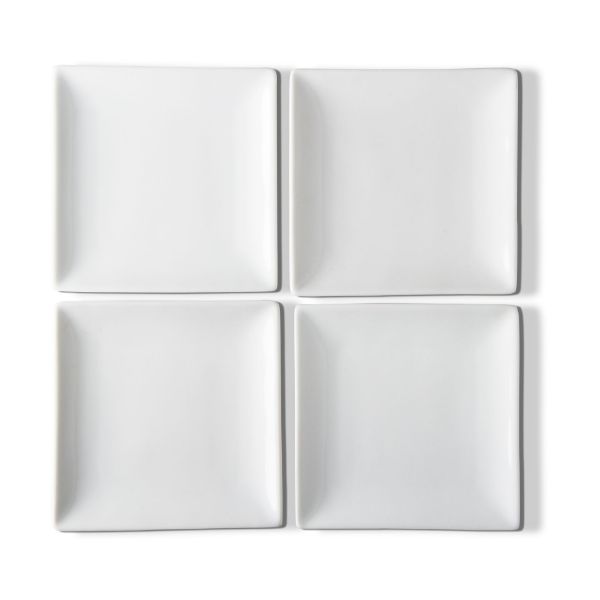 Picture of whiteware square plate set of 4  - white