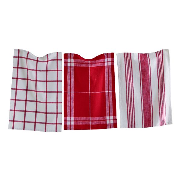 Picture of tag classic dishtowel set of 3 - red