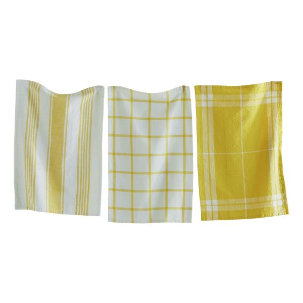 Picture of tag classic dishtowel set of 3 - yellow