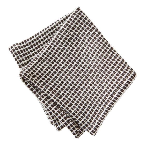 Picture of tag textured check dishcloth set of 2 - black