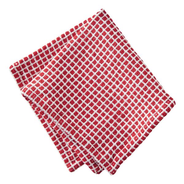 Picture of tag textured check dishcloth set of 2 - red