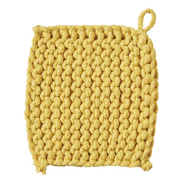 Picture of crochet trivet potholder - yellow