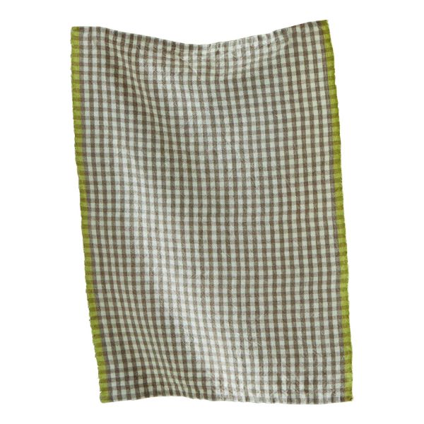 Picture of tag linen & cotton check dishtowel - gray