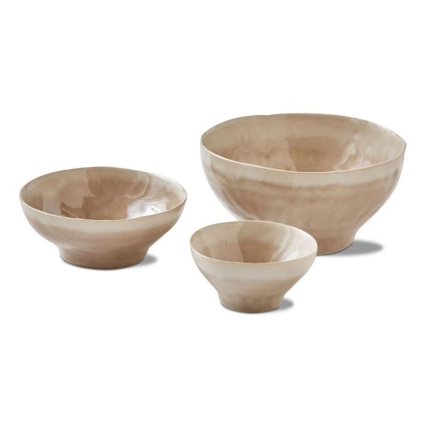 Picture of cloud bowl set of 3 - sand