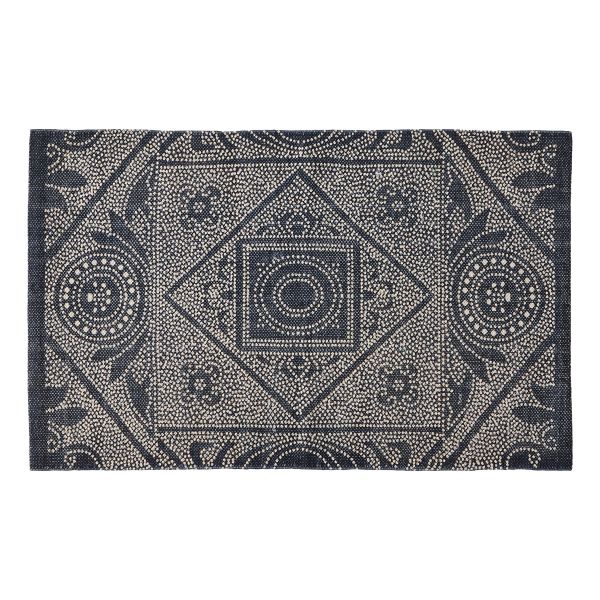 Picture of printed stonewash rug - blue