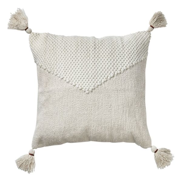 Picture of cottage handwoven pillow - white