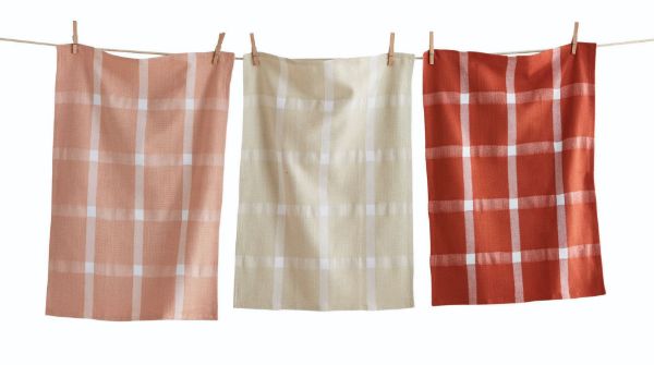 Picture of endless summer check dishtowel set of 3 - multi