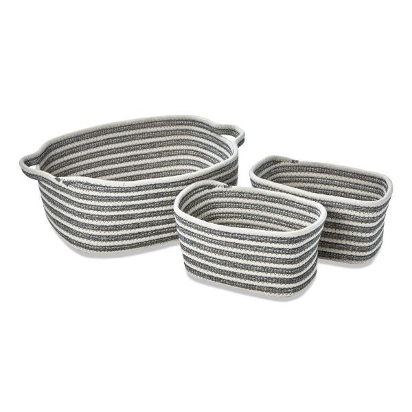 Picture of ameile stripe basket set of 3 - gray, multi
