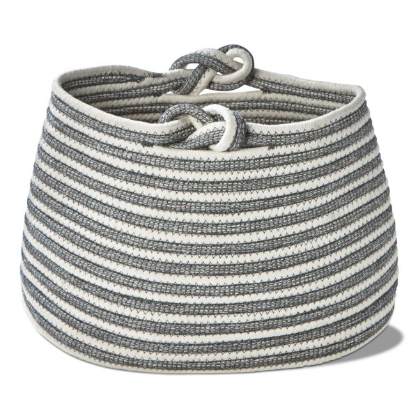 Picture of ameile stripe knot handle basket - gray, multi