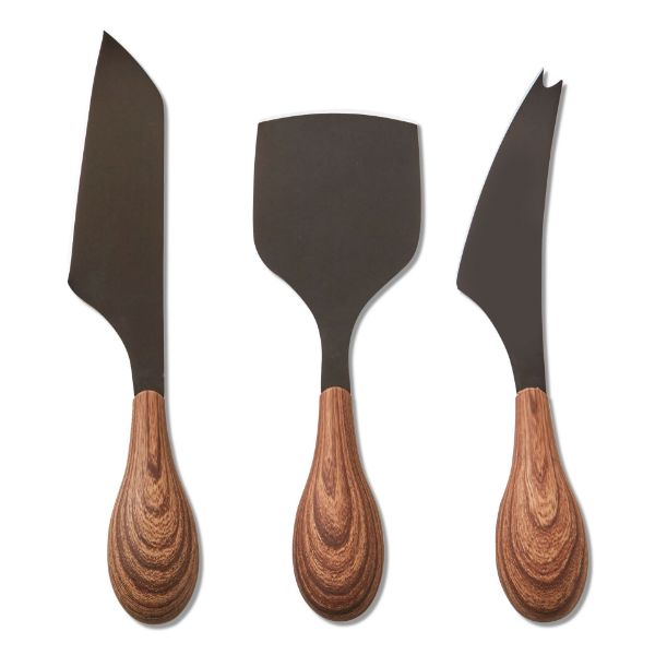 Picture of mod cheese utensil set of 3 - black, multi