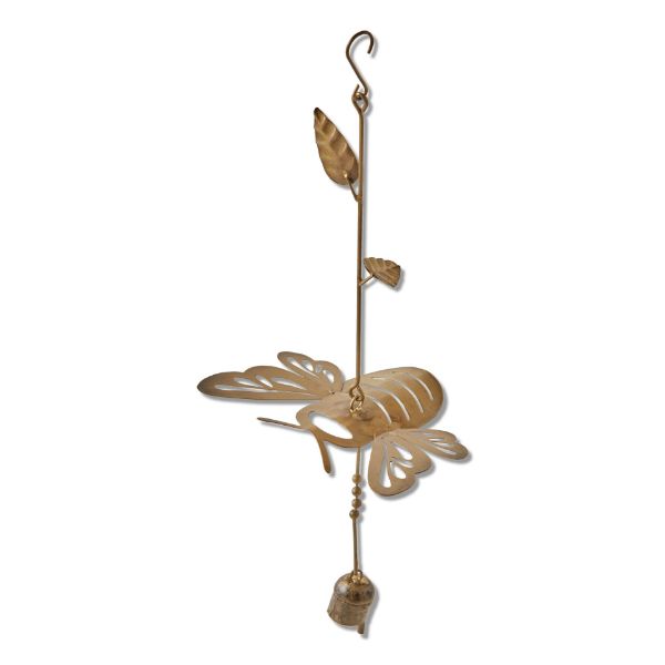 Picture of honey bee wind chime - antique brass