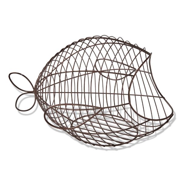 Picture of fish wire basket - antique bronze