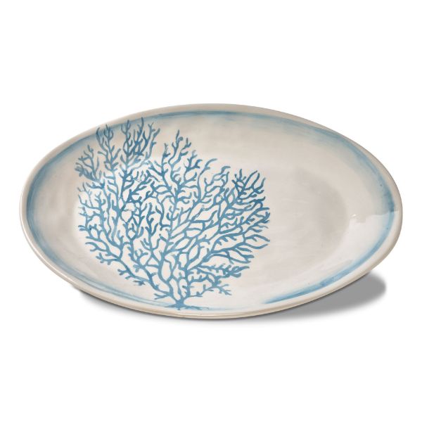 Picture of beach house blue coral platter - blue, multi