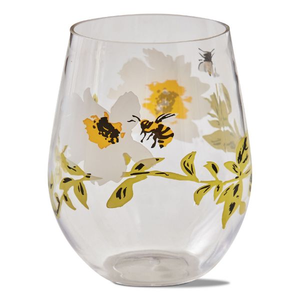 Picture of bee floral stemless wine - multi