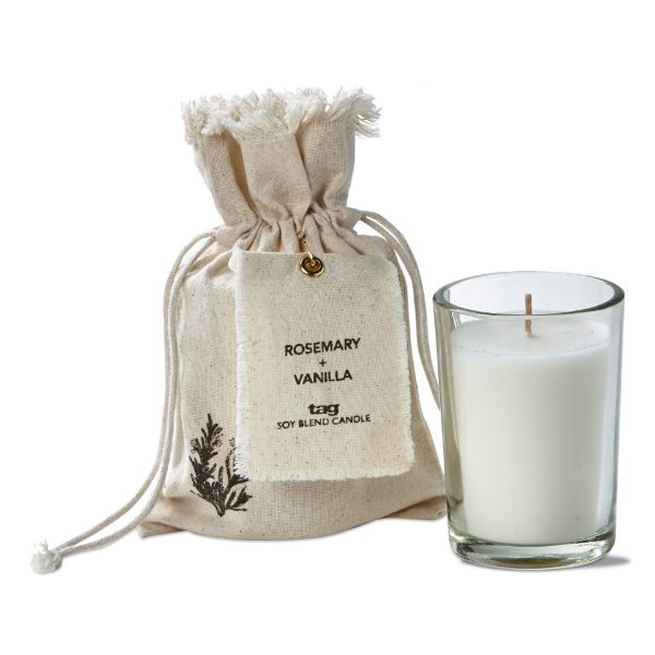 Picture of mood rosemary & vanilla soy blend candle - ivory