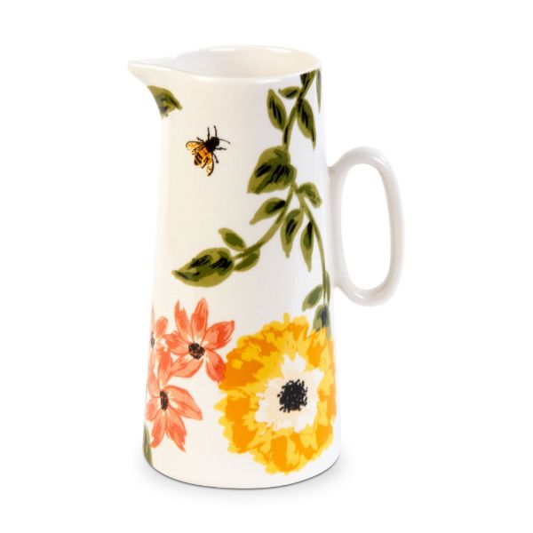 Picture of bee floral farmhouse pitcher - multi