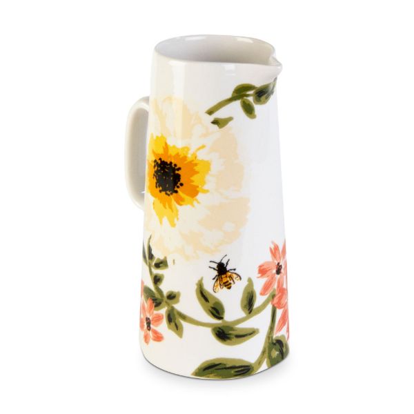 Picture of bee floral farmhouse pitcher - multi