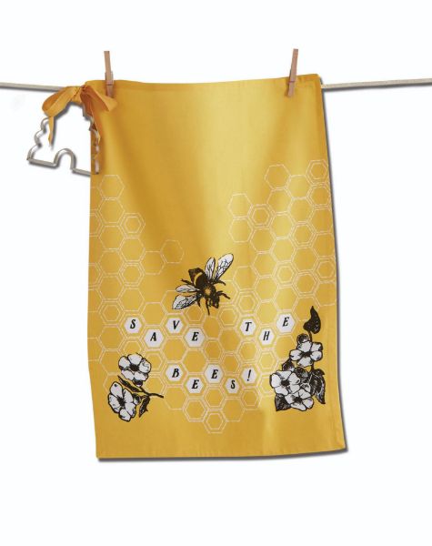 Picture of save bees dishtowel and cookie cutter set - yellow, multi