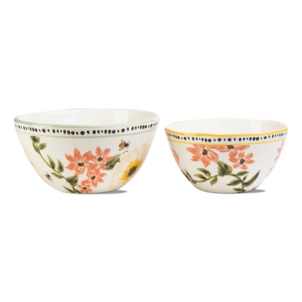 Picture of bee floral bowl set of 2 - multi