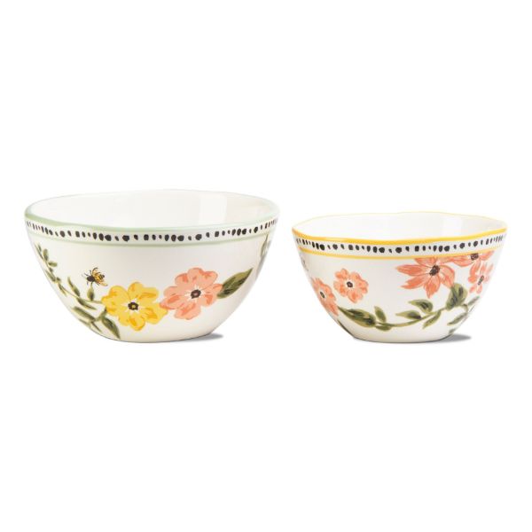 Picture of bee floral bowl set of 2 - multi